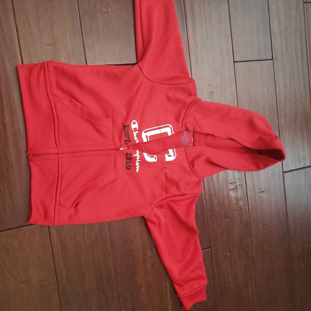 Toddler Boys Red White & Black Champion Jacket